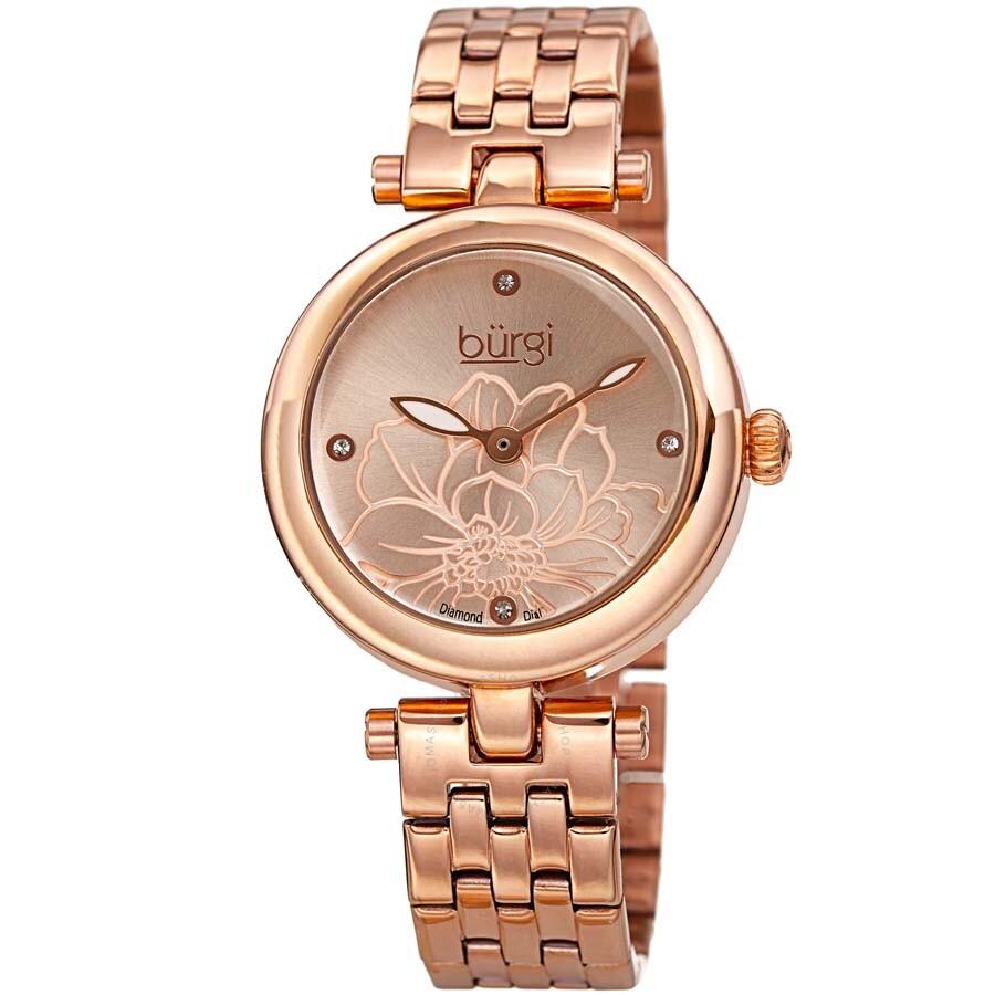 Burgi Flower Marker Quartz Diamond Ladies Watch BUR223RG