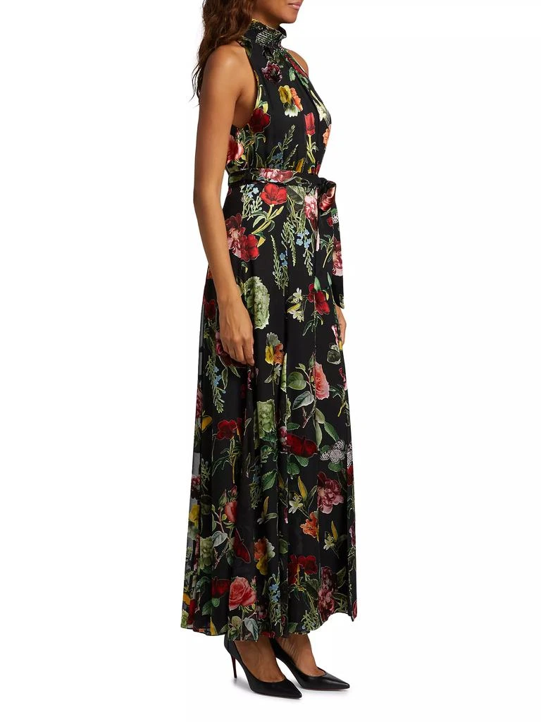 Alice + Olivia Dita Floral Halter Gown 4