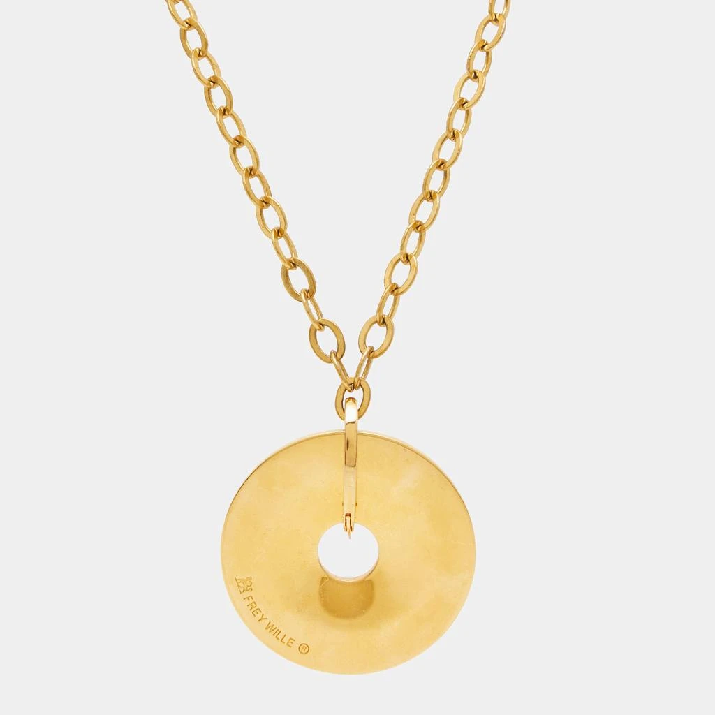 Frey Wille FreyWille Gustav Klimt Adele Bloch-Bauer Luna Piena Fire Enamel Gold Tone Pendant Necklace 3