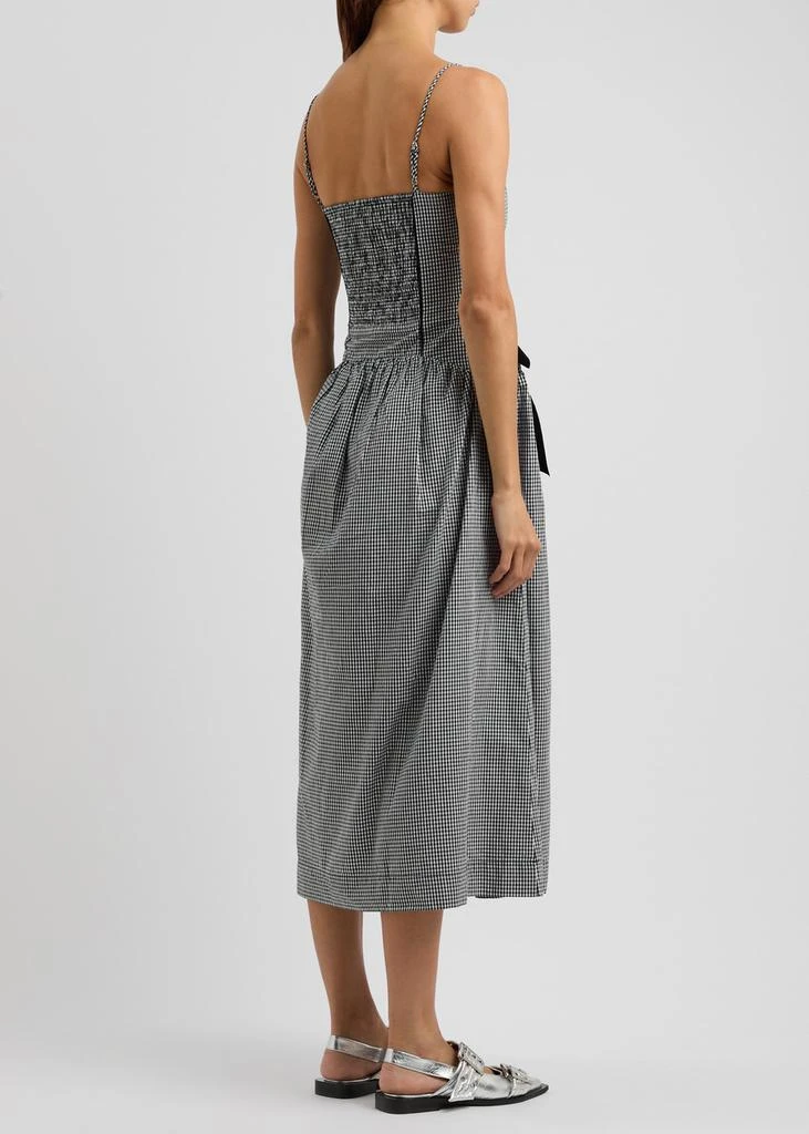 DAMSON MADDER Persephone gingham cotton midi dress  3
