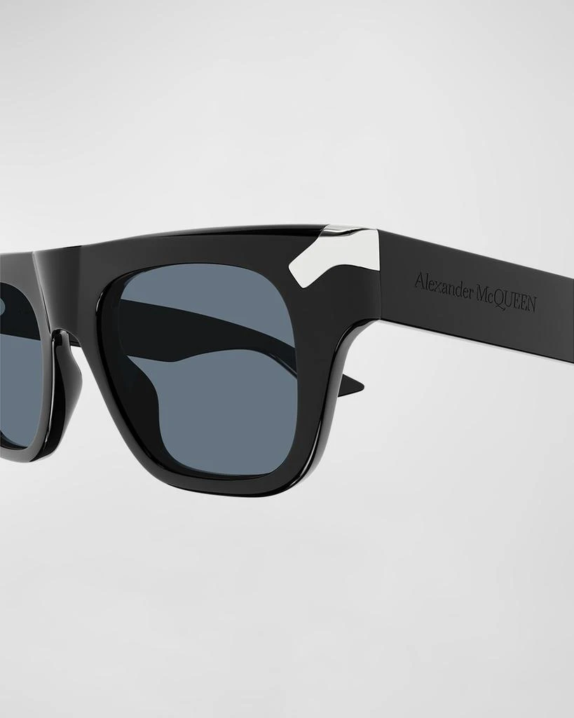Alexander McQueen Men's Acetate Rectangle Sunglasses 2