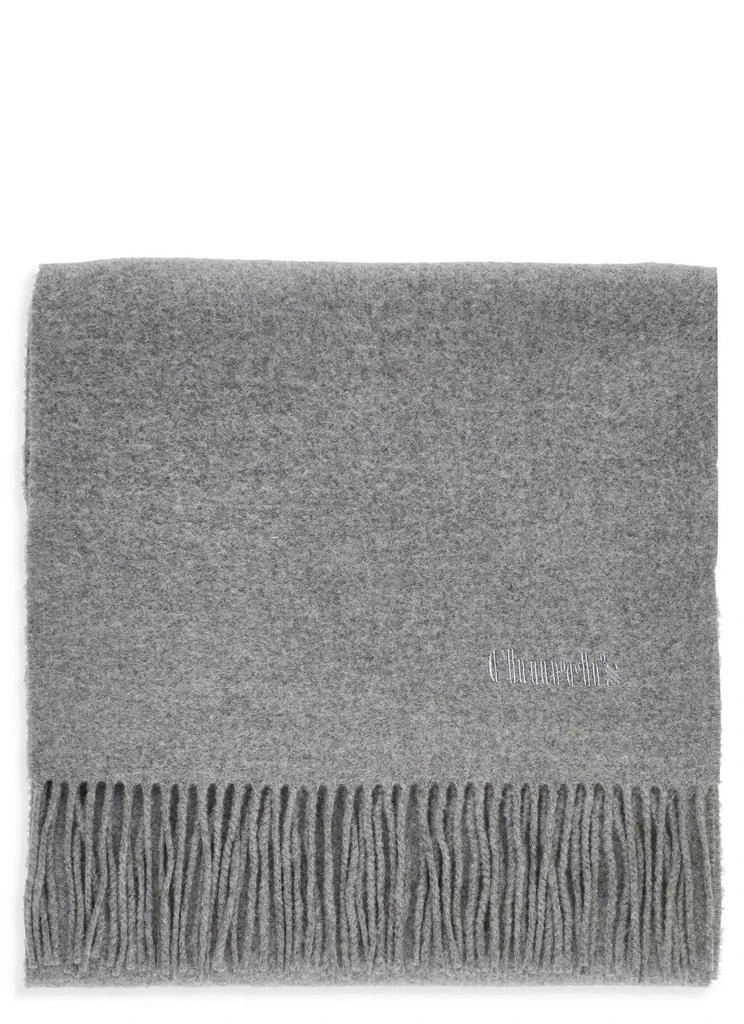 Church's Church's Logo Embroidered Fringed Scarf 1
