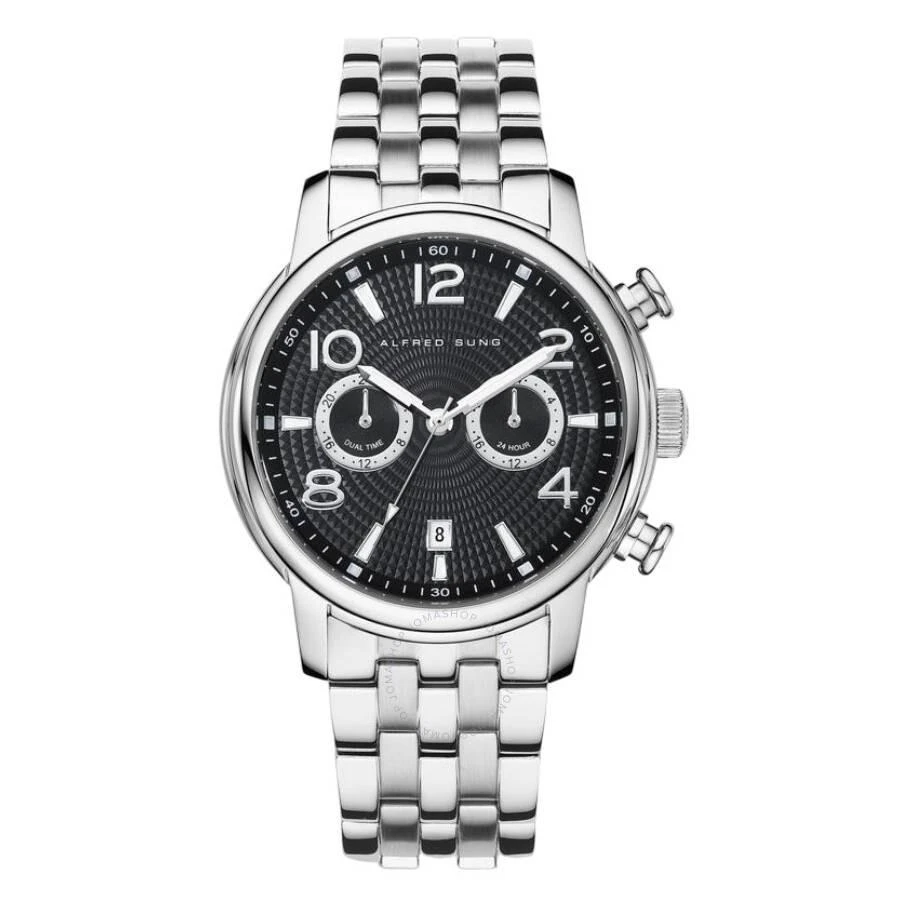 Alfred Sung Velox Quartz Black Dial Men's Watch AS1722S-1A 1