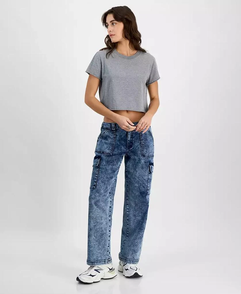 Madden Girl Juniors' Wide-Leg Cargo Skater Jeans 1