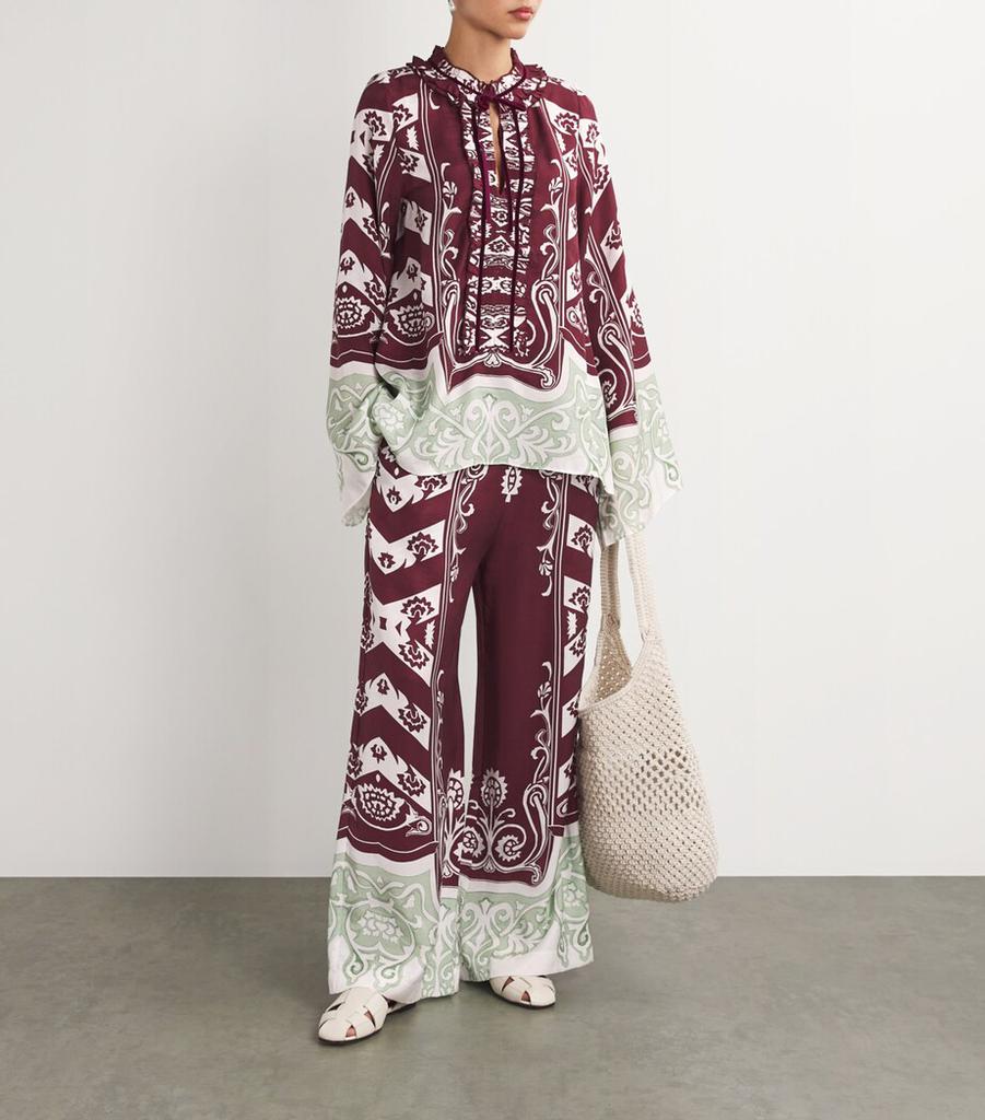 LUG VON SIGA Printed Madison Wide-Leg Trousers