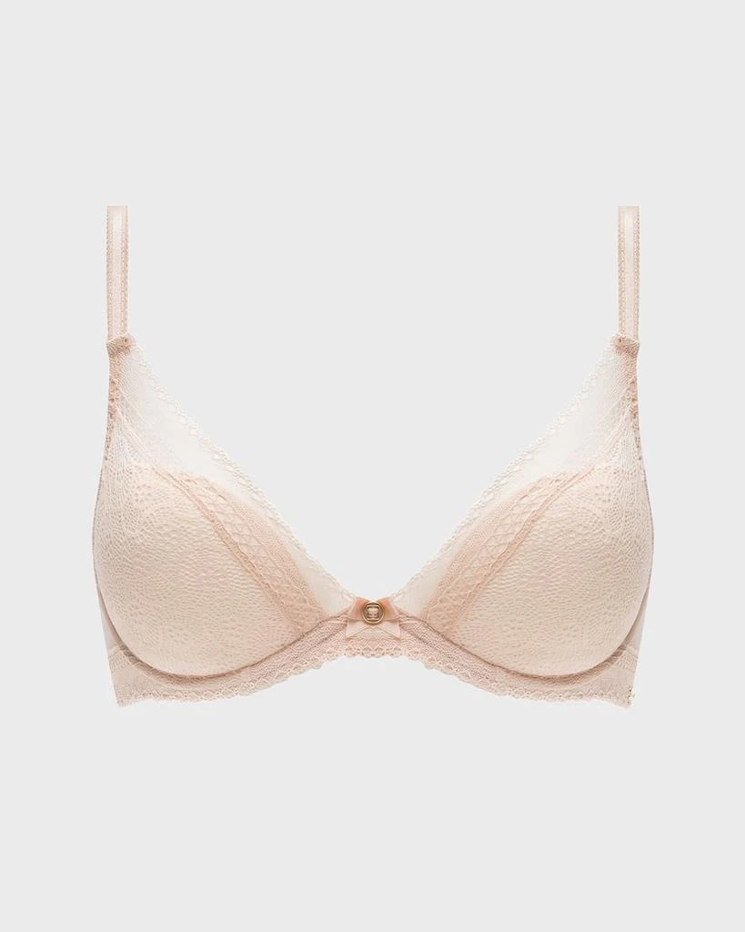 Chantelle Festivite Lace Plunge Bra, Bright Pink 1