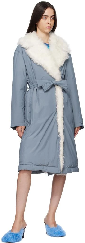 Yves Salomon SSENSE Exclusive Blue Long Down Jacket 4