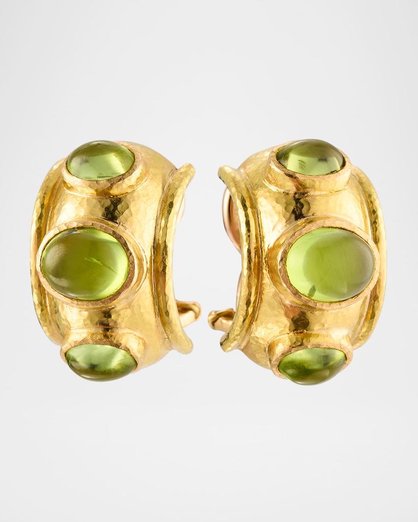 Elizabeth Locke 19K Vertical Peridot Earrings