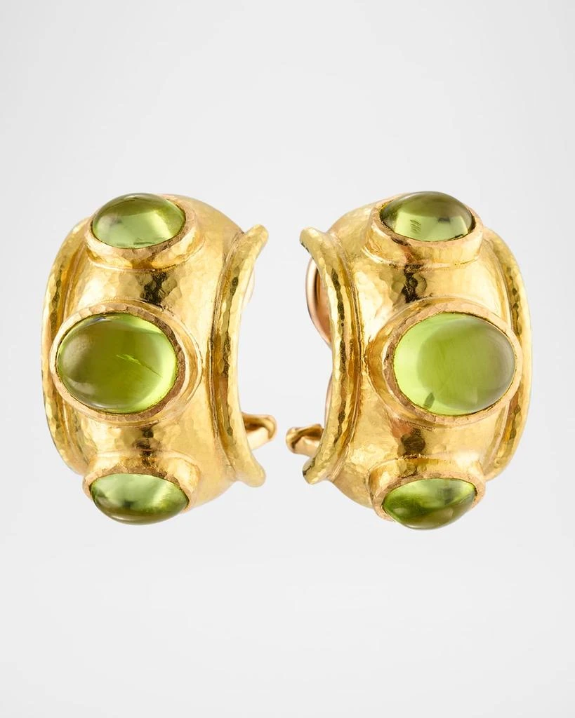 Elizabeth Locke 19K Vertical Peridot Earrings 1