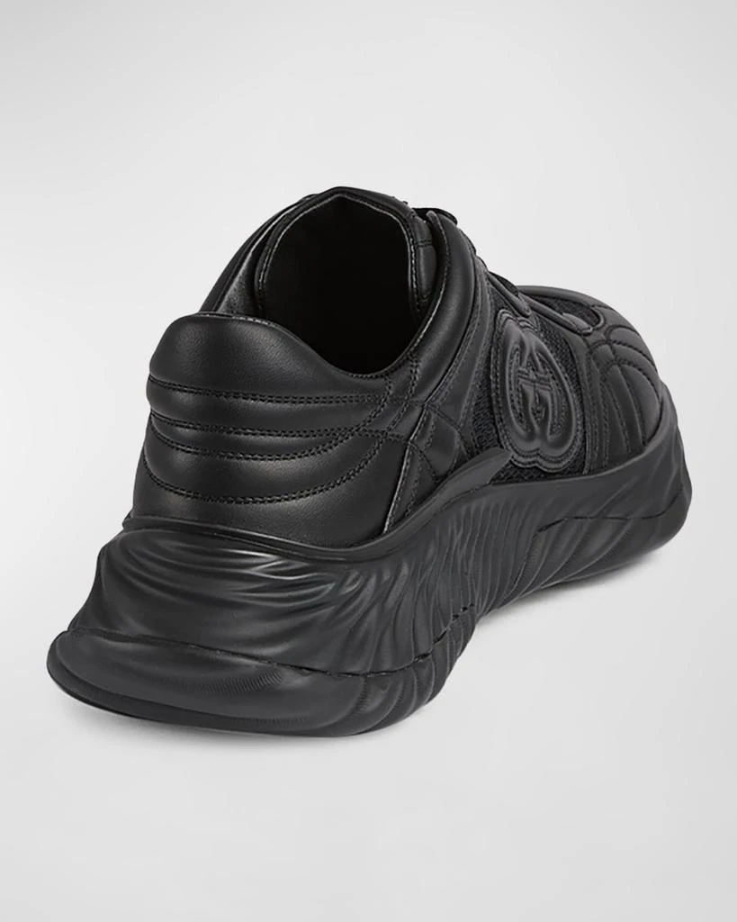 Gucci Men's Ripple Mesh and Leather Low-Top Sneakers 3