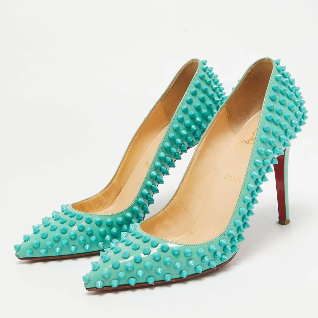 Christian Louboutin Christian Louboutin Green Patent Leather Pigalle Spikes Pumps Size 39 2