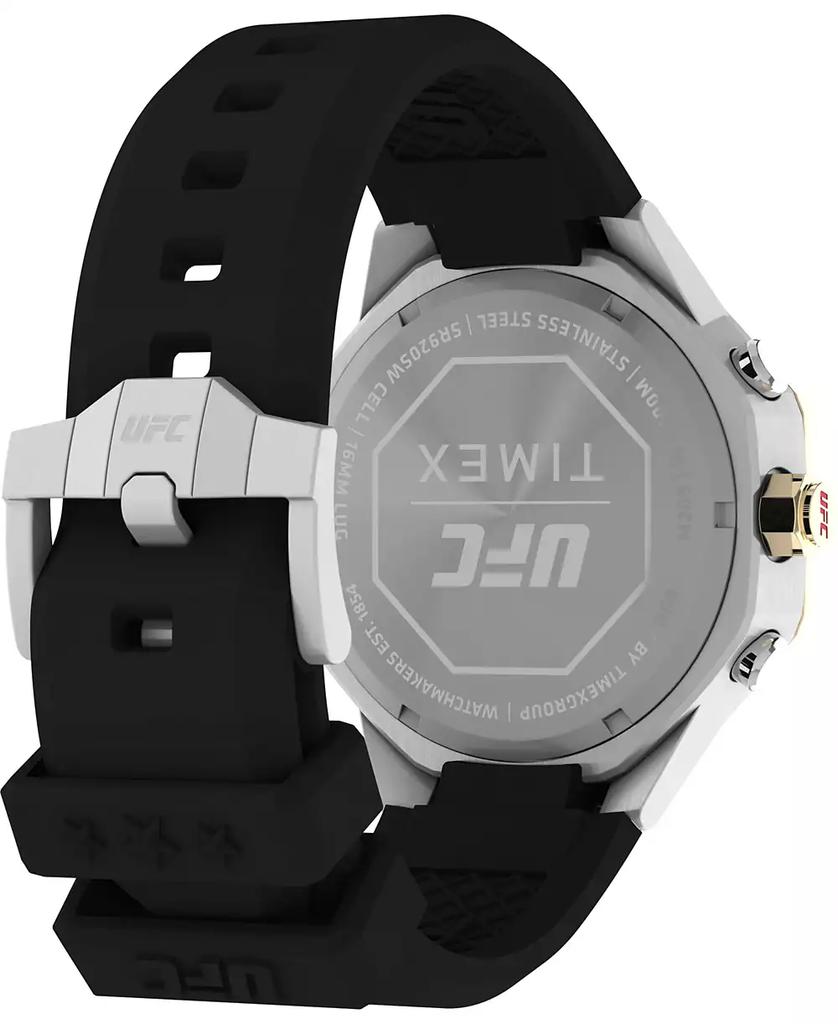 Timex Unisex UFC King Analog Black Silicone Strap 45mm Octagonal Watch