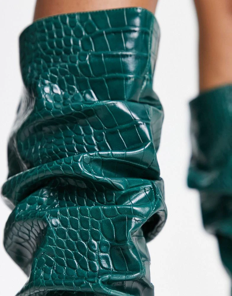 Forever New Forever New exclusive knee high boots in emerald croc 4