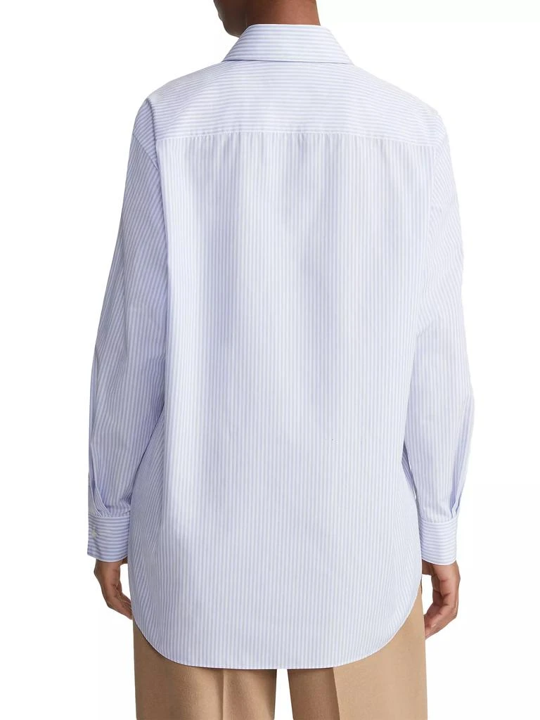 Lafayette 148 New York Striped Cotton Poplin Oversized Shirt 6