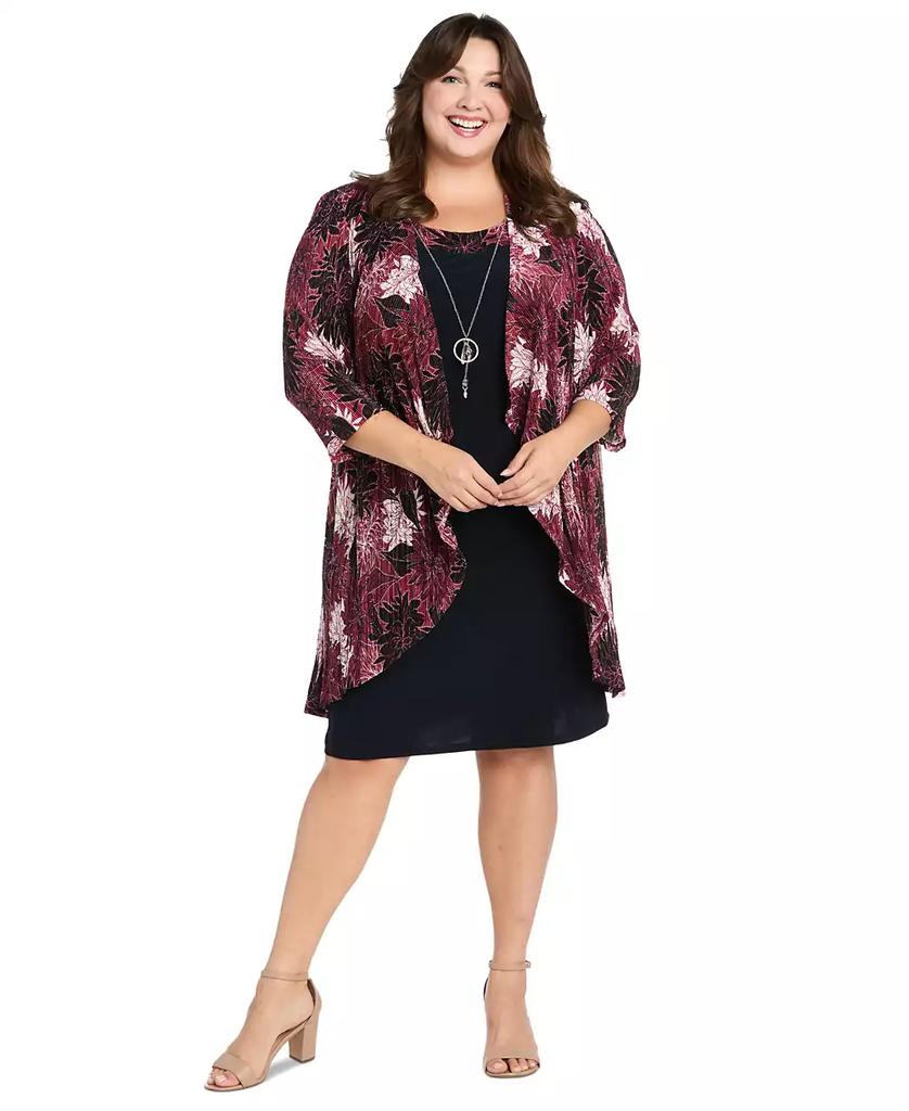 R & M Richards Plus Size Neck-Sheath Dress & Chiffon Jacket