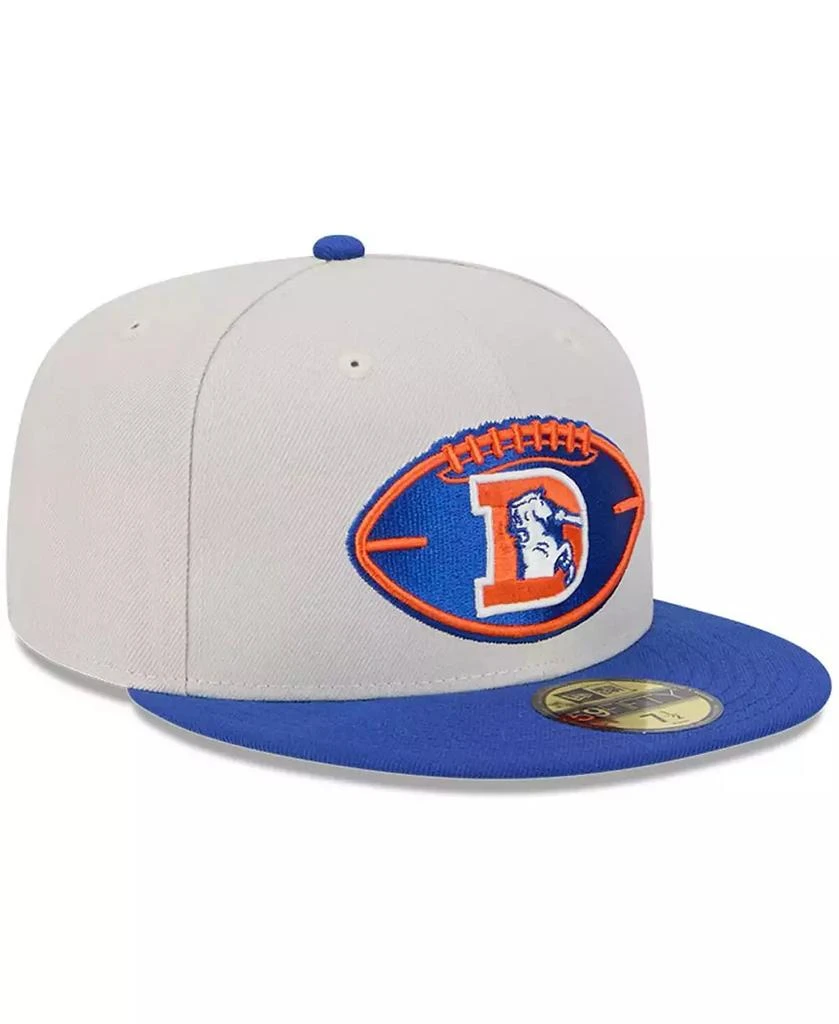 New Era Men's Stone/Royal Denver Broncos 2024 Sideline Historic 59FIFTY Fitted Hat 3