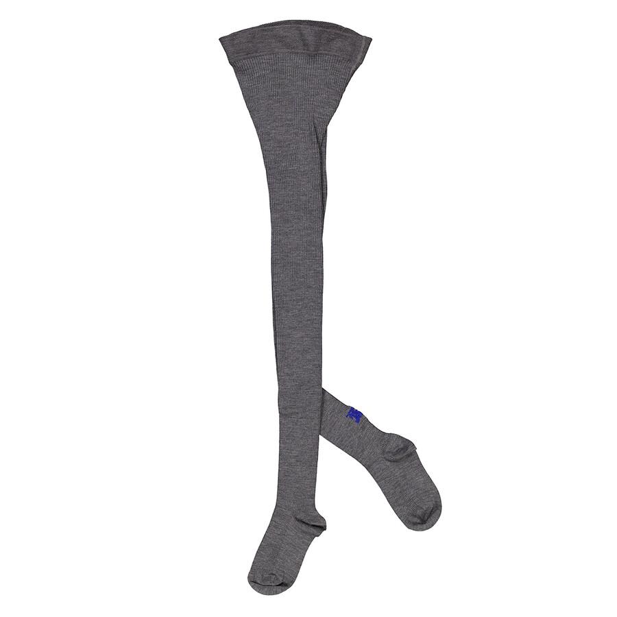Burberry Mid Grey Wool-Blend Ribbed Tights