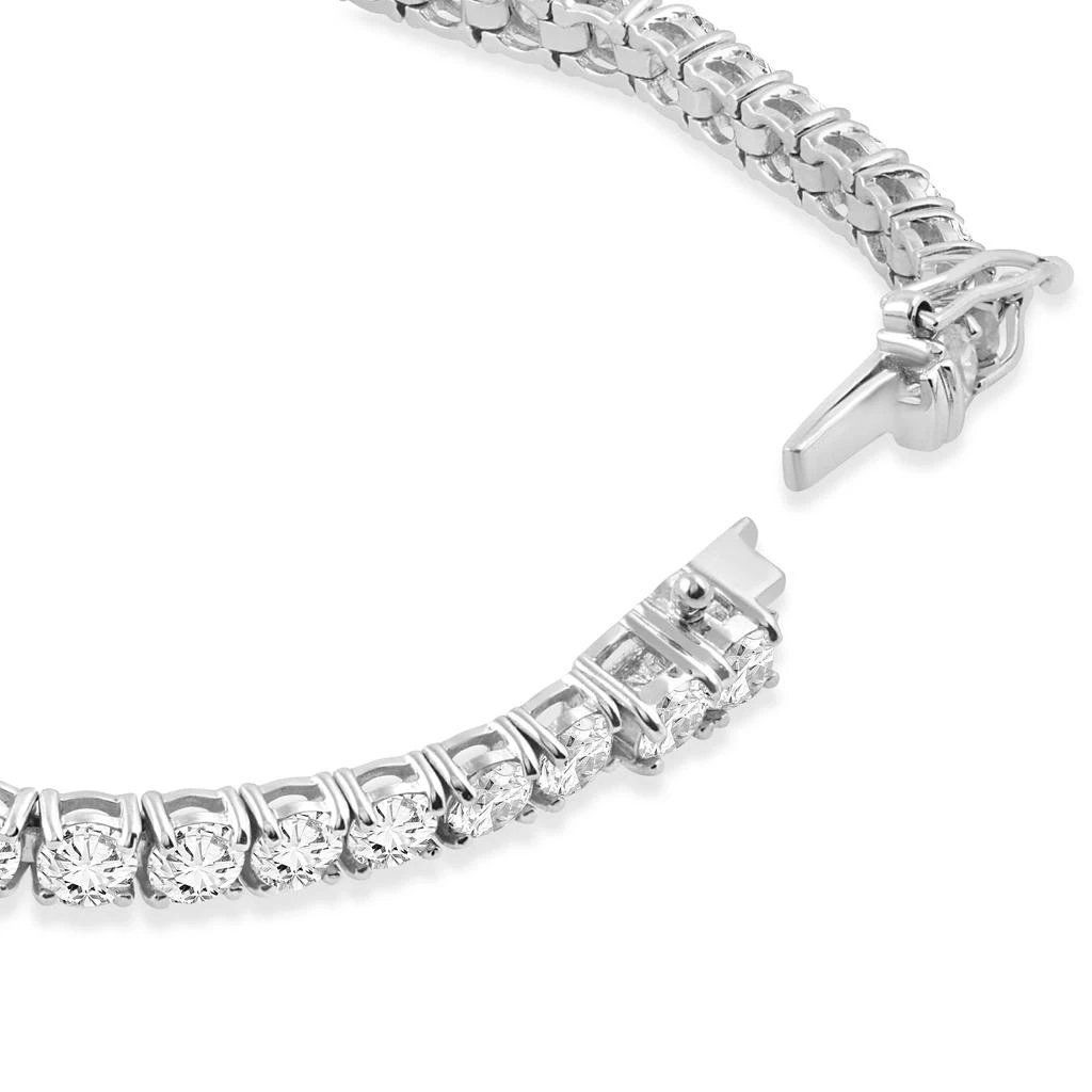 Pompeii3 Certified 9 Ct Natural Diamond Tennis Bracelet 14k White Gold 7" 2