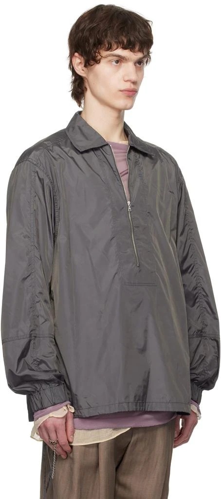 Dries Van Noten Gray Half-Zip Shirt 2