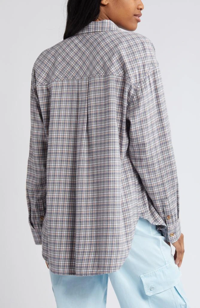 BP. Plaid Oversize Cotton Flannel Button-Up Shirt 9