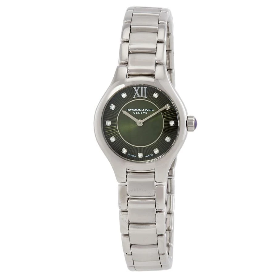 Raymond Weil Raymond Weil Noemia Quartz Diamond Green Dial Ladies Watch 5124-ST-52181 1