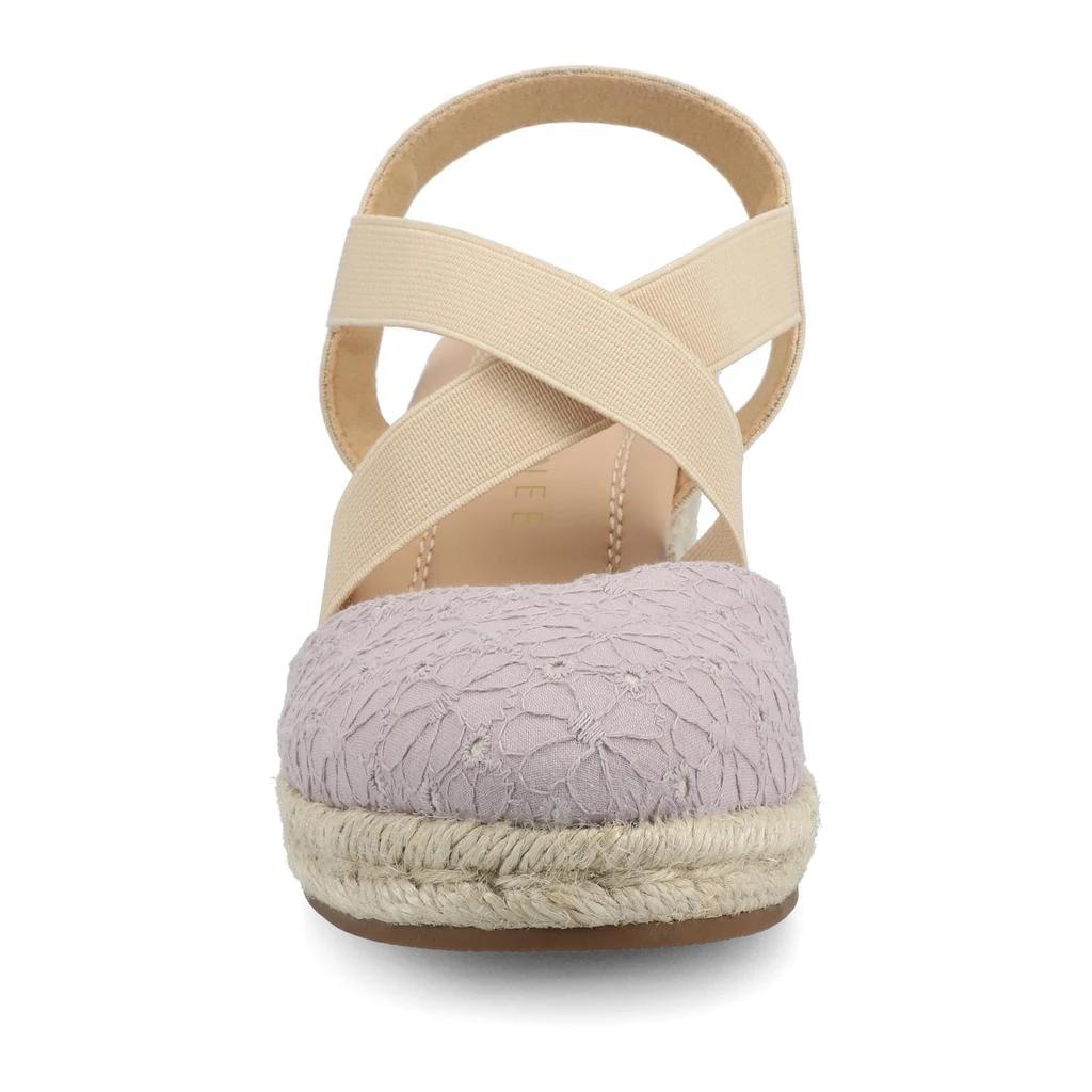 JOURNEE Women's Ashlee Medium and Wide Width Espadrille Wedge Sandals 6