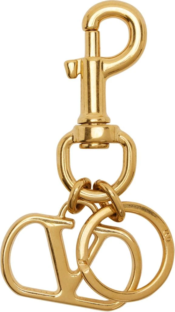 Valentino Gold VLogo Signature Bag Charm Keychain 2