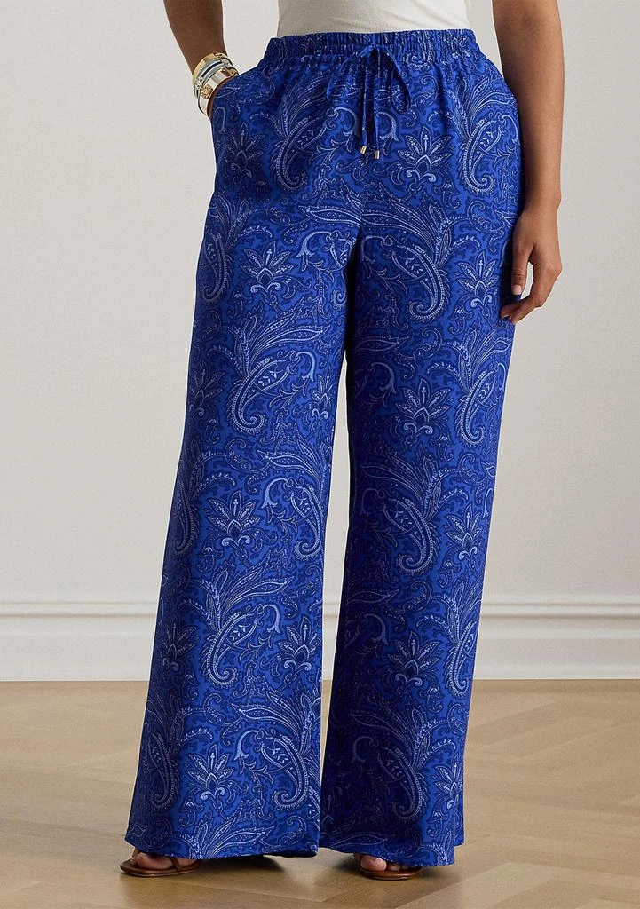 Ralph Lauren Paisley Crepe Wide-Leg Pant
