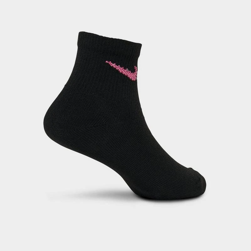 NIKE Girls' Toddler Nike Metallic Swoosh Quarter Socks (6-Pack) 6