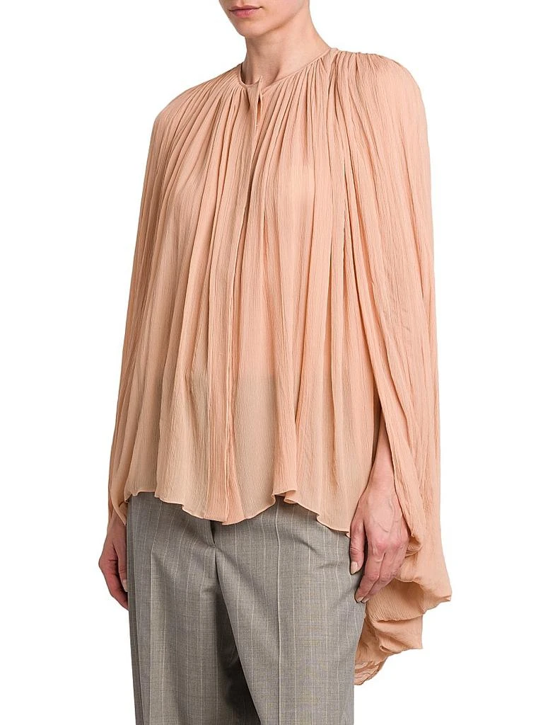 Stella McCartney Drape Creponne Silk Cape High-Low Top 4