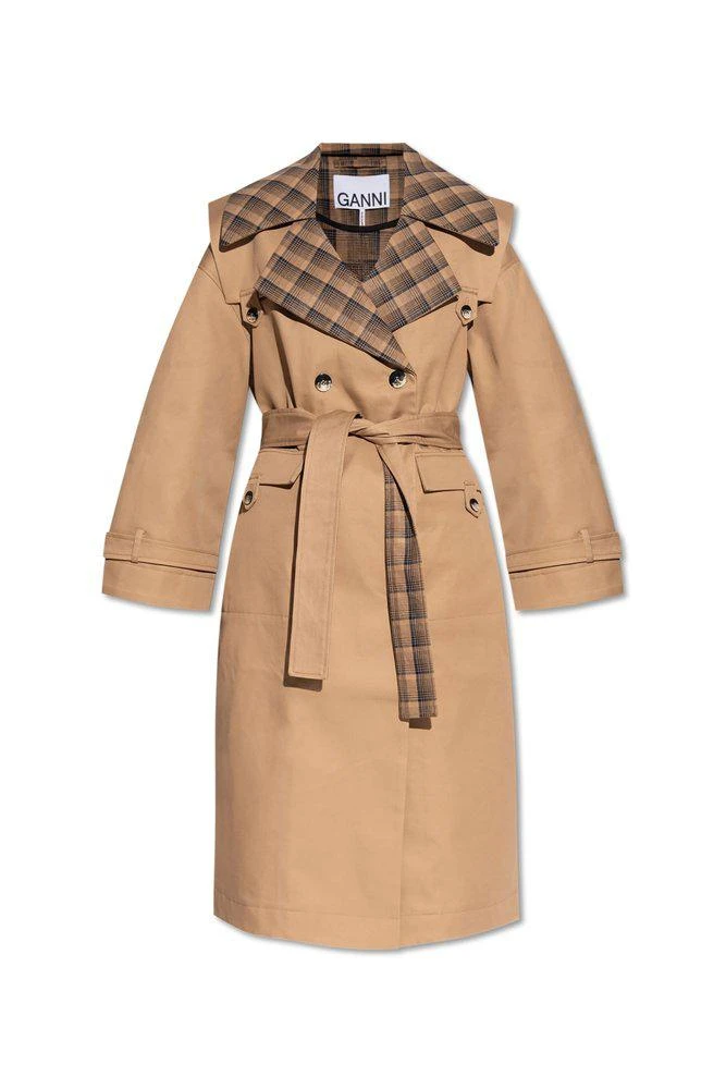 Ganni Ganni Belted Oversized Trench Coat 1