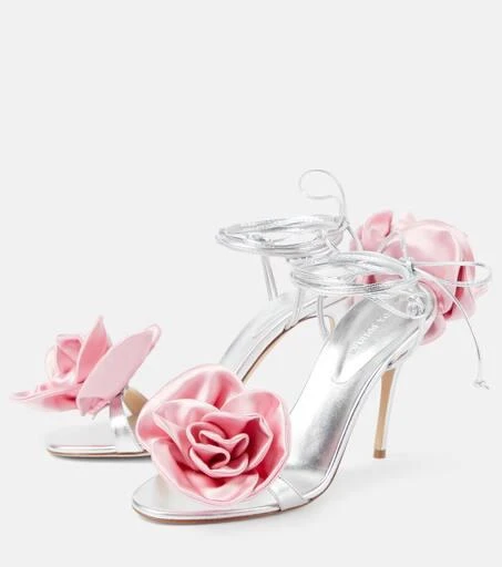 Magda Butrym Floral-appliqué leather sandals 5