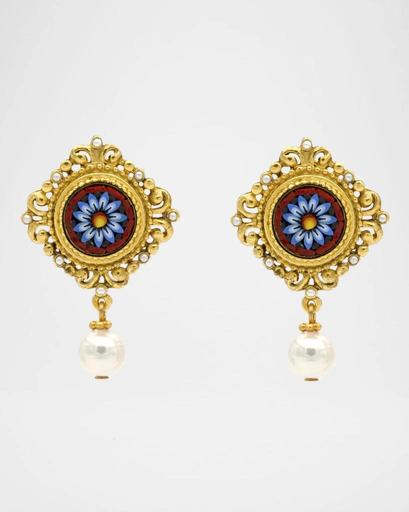 BEN-AMUN 24k Gold-Plated Pearl Clip Drop Earrings 1