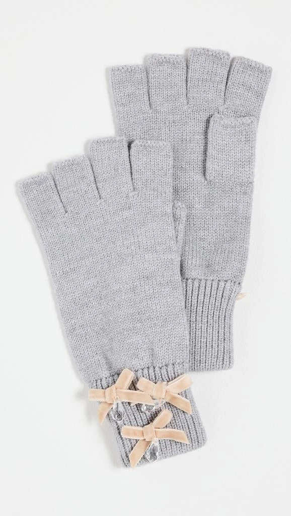Lele Sadoughi Bow Embellished Fingerless Gloves 1