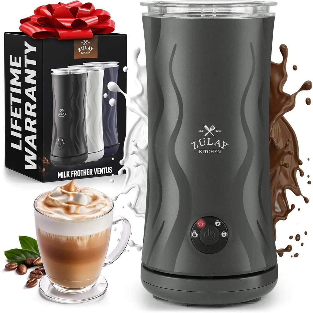 Zulay Kitchen Powerful 4-in-1 Electric Milk Frother and Steamer 8