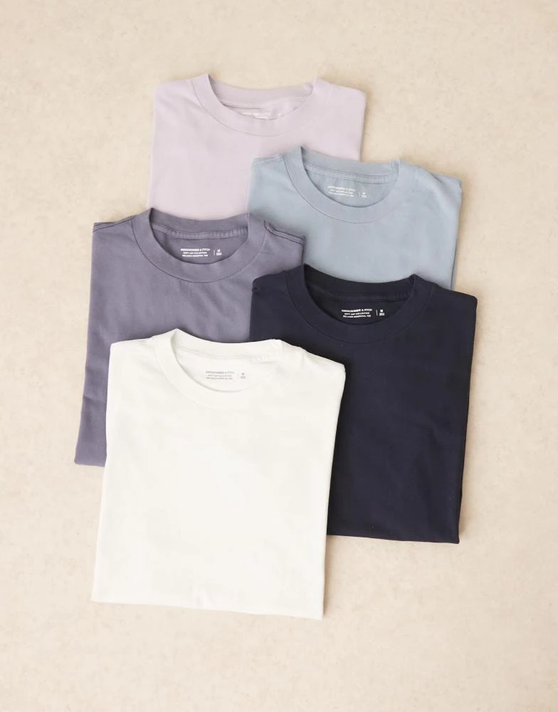 Abercrombie & Fitch Abercrombie & Fitch 5 pack essential t-shirt pack in multi 1