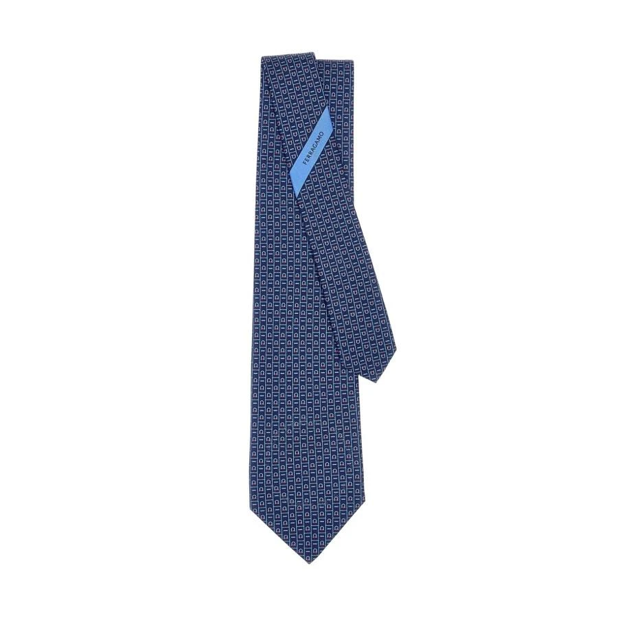 Ferragamo Monogram Print Silk Tie 1