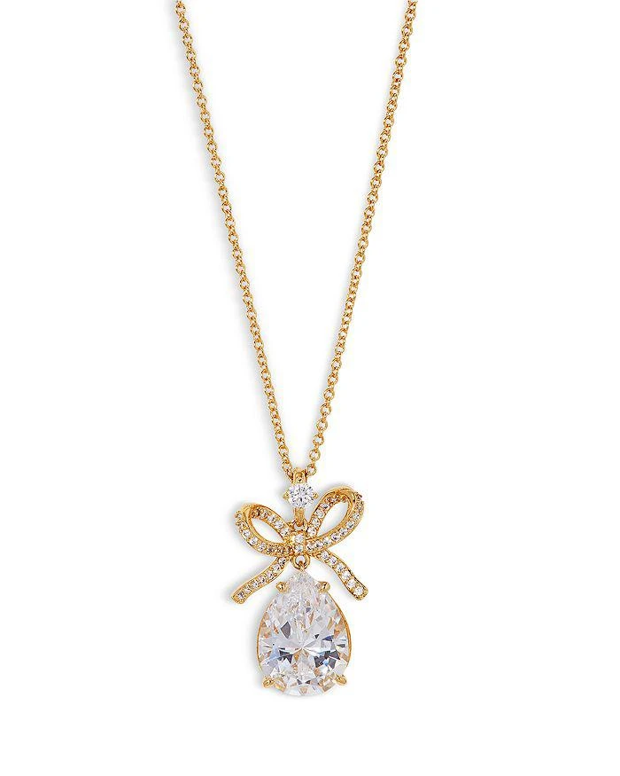 Nadri Macaron Cubic Zirconia Pear Bow Pendant Necklace, 16-18" 1