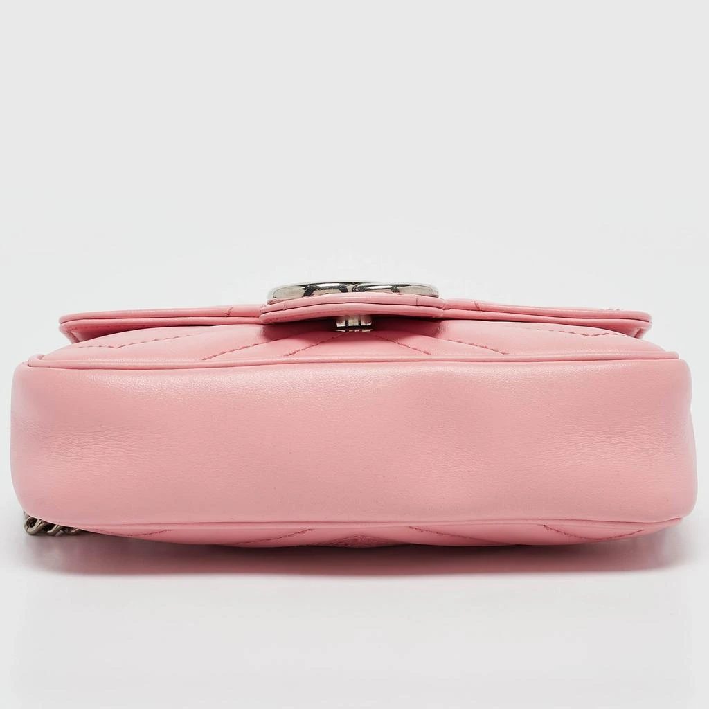 Gucci Gucci Pink Matelassé Leather GG Marmont Super Mini Shoulder Bag 6