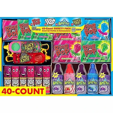 Ring Pop Bazooka Candy, Variety Pack, 40 ct. 1