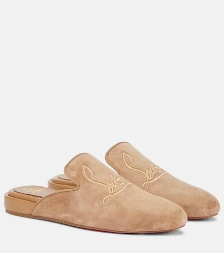 Christian Louboutin Navy Coolito Donna suede slippers 1