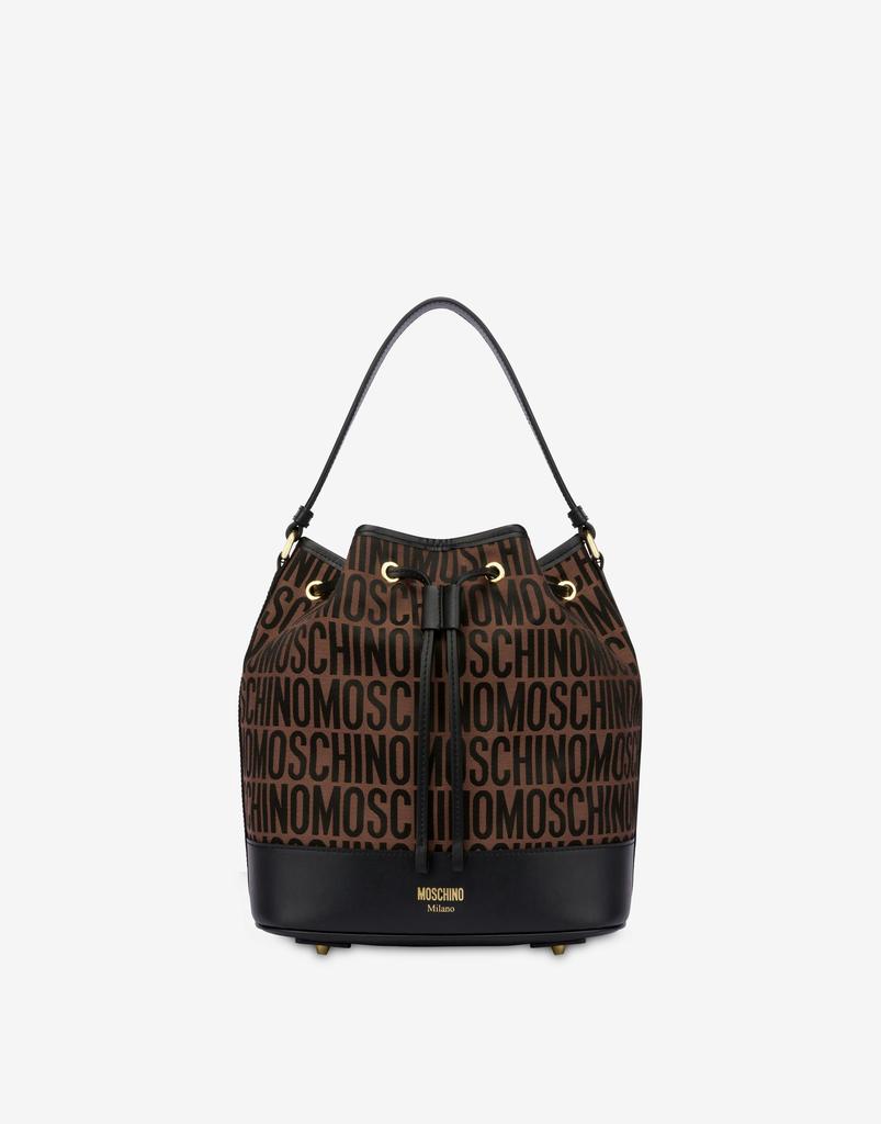 Moschino All-over Logo Nylon Bucket Bag