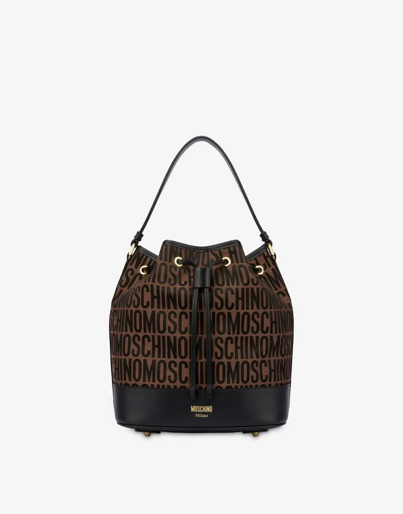 Moschino All-over Logo Nylon Bucket Bag 1