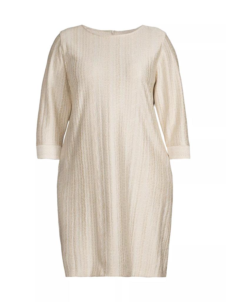 Caroline Rose Golden Glow Textured Knit Knee-Length Dress