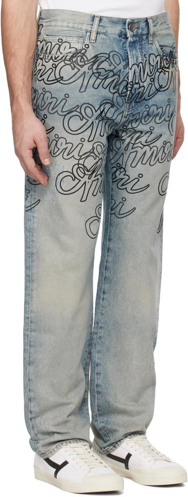 AMIRI Blue Overlay Printed 
Amiri
 Script Jeans 2