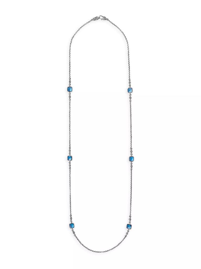 Konstantino Anthos Sterling Silver, 18K Yellow Gold & Blue Spinel Necklace