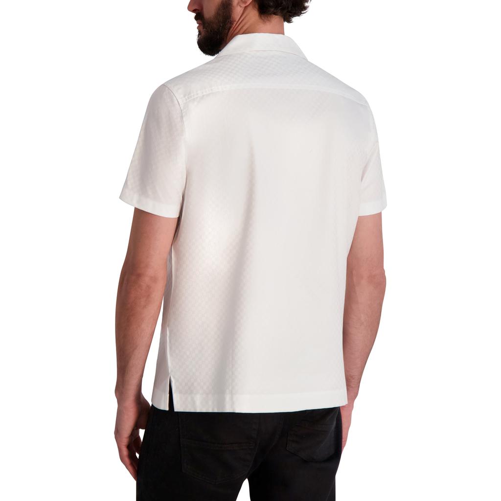 Karl Lagerfeld Paris TEXTURED SHORT SLEEVE WOVEN SHIRT
