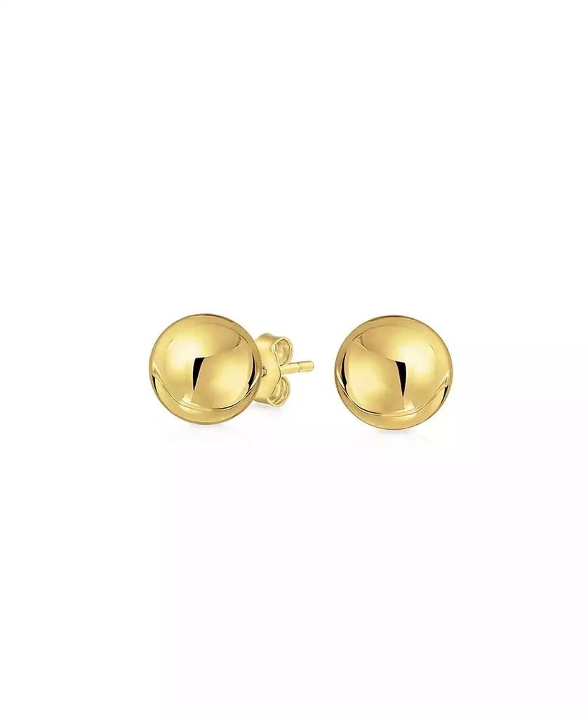 Bling Jewelry Delicate Simple Tiny Classic Round Ball Stud Earrings 14K Yellow Gold 1