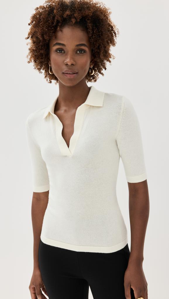 ROSETTA GETTY Open Neck Polo Sweater