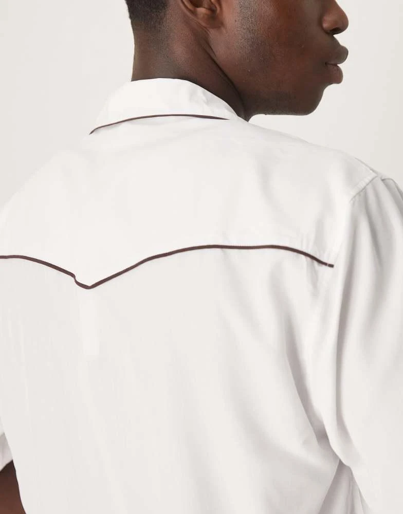 Abercrombie & Fitch Abercrombie & Fitch short sleeve shirt in white 4
